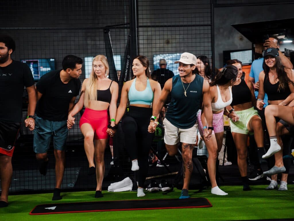 A group enjoying a social activity at The Replay Club