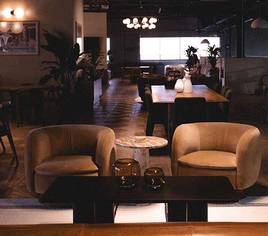 Interior view of the lounge at Replay Club. 