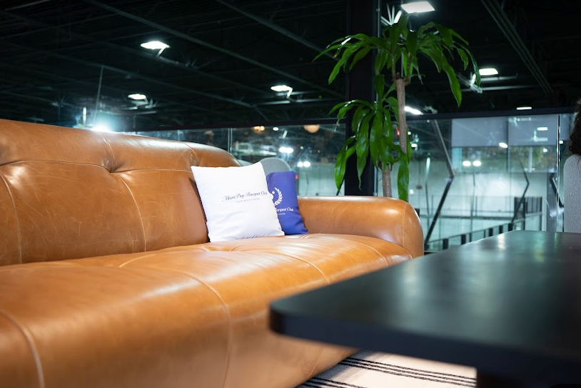 A view of the luxury members’ lounge at Replay Club.