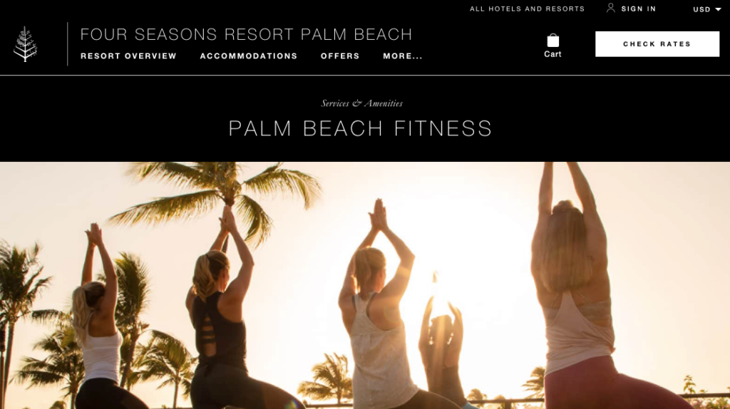 Screenshot from Four Seasons Resort’s homepage.