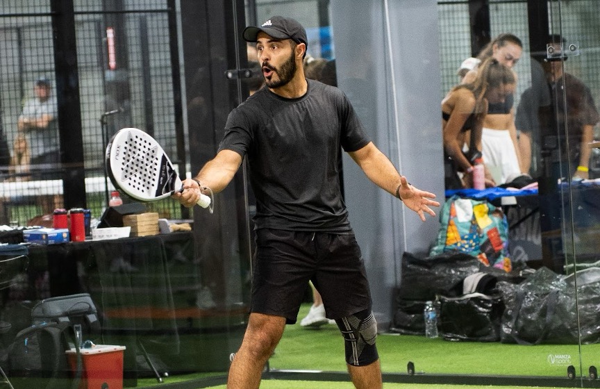 A Member playing on one of Replay Club's 10 indoor climate-controlled padel courts