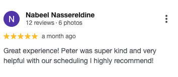 Screenshot of a customer’s review for Xcel Padel. 