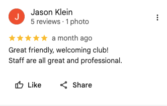Screenshot of a customer’s review for Padel Club West Palm Beach. 