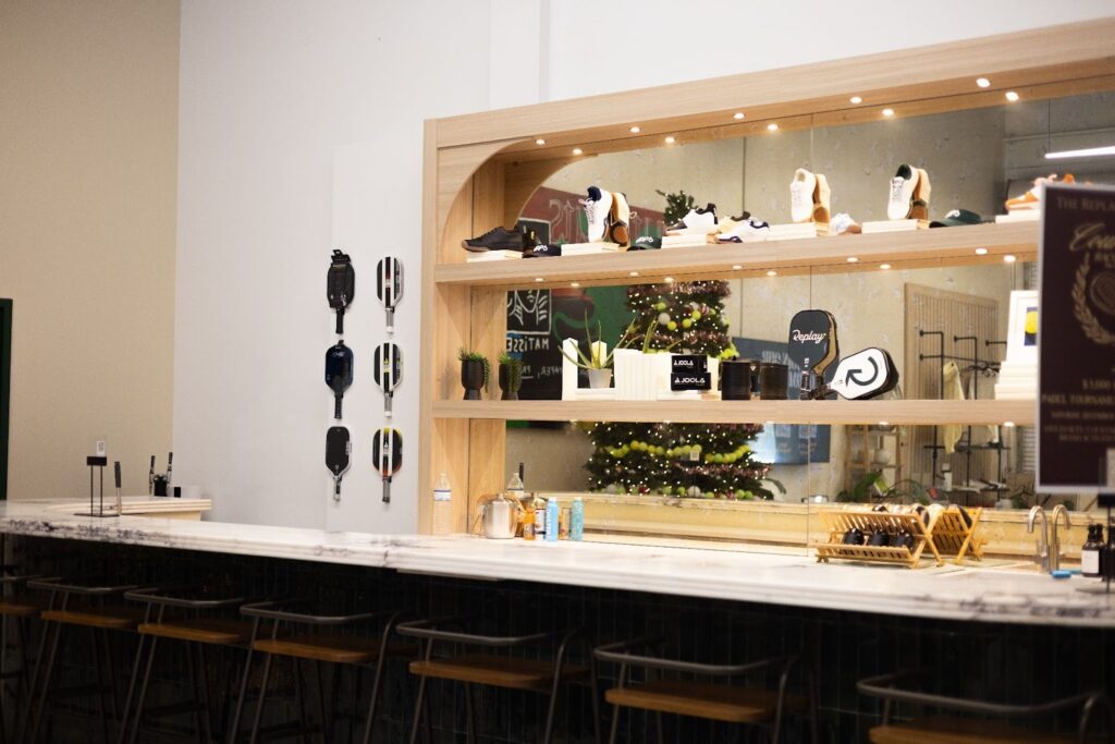 Elegant bar inside the luxury members' lounge at Replay Club near Lantana.