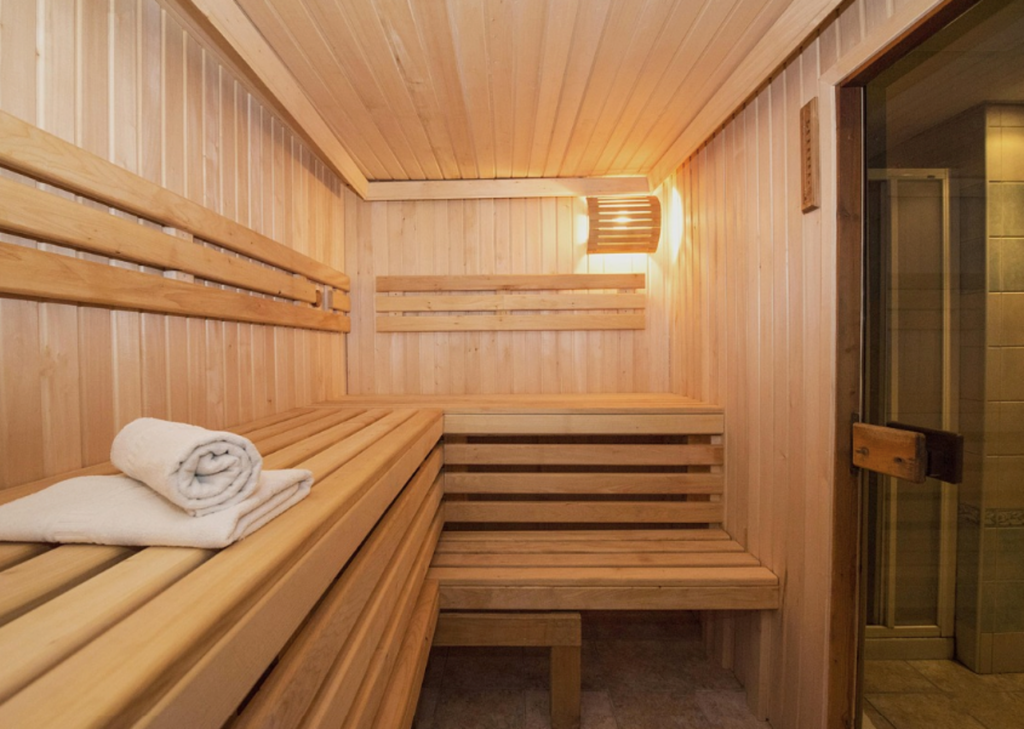 Interior view of a sauna spa in Delray Beach