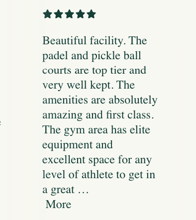 Screenshot of a customer’s review for Replay Club. 